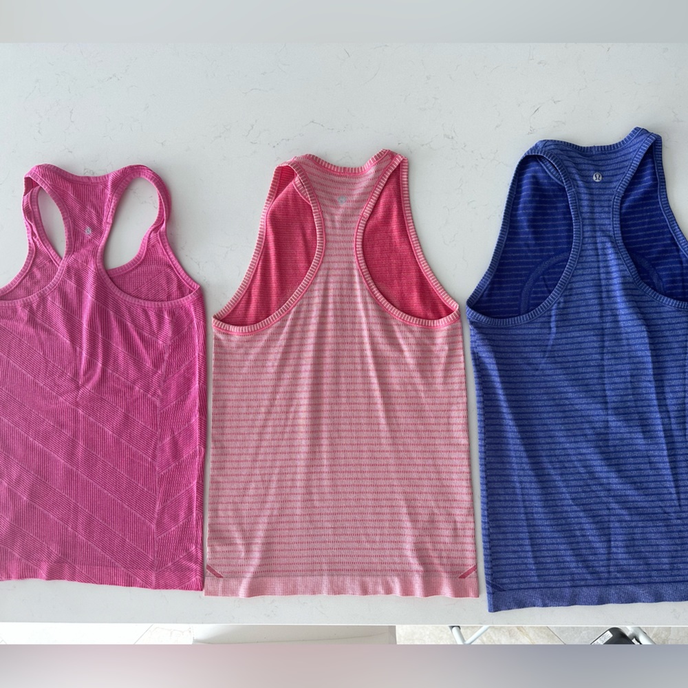 3 LuluLemon Racerback Tanktops Size 4